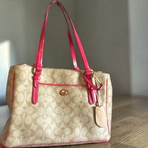 $224 Coach Hot Pink. Slight pealing on Straps.